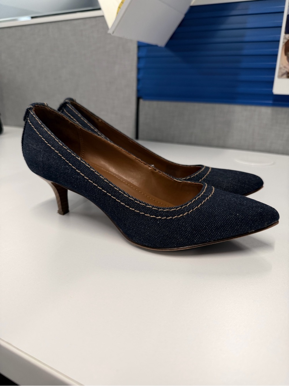 Calvin Klein Denim Heel Pumps